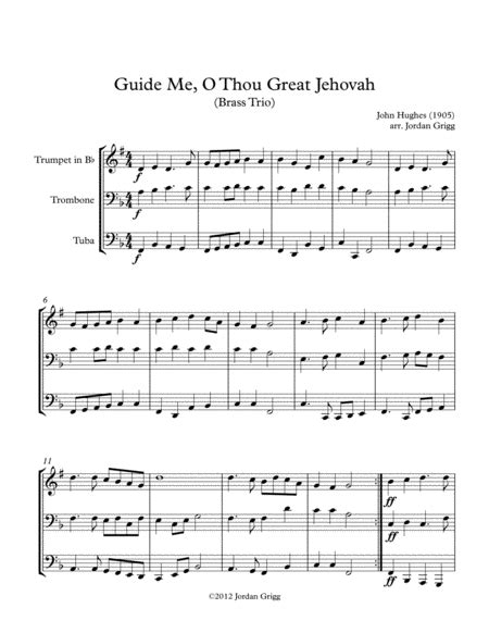 Guide Me O Thou Great Jehovah Brass Trio Arr Jordan Grigg By John