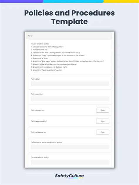 Free Policy And Procedure Templates Pdf Safetyculture
