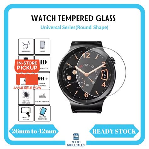 Beli Percuma Round Shaped Universal Watch Tempered Glass Screen