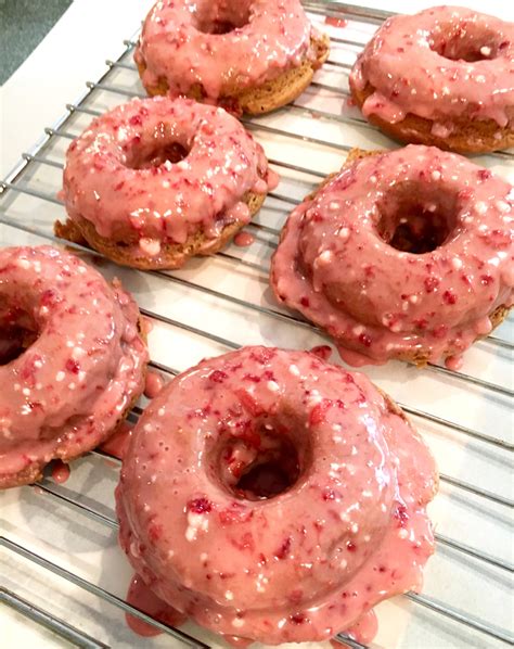 Gluten Free Baked Strawberry Doughnuts With Strawberry Glaze Zesty