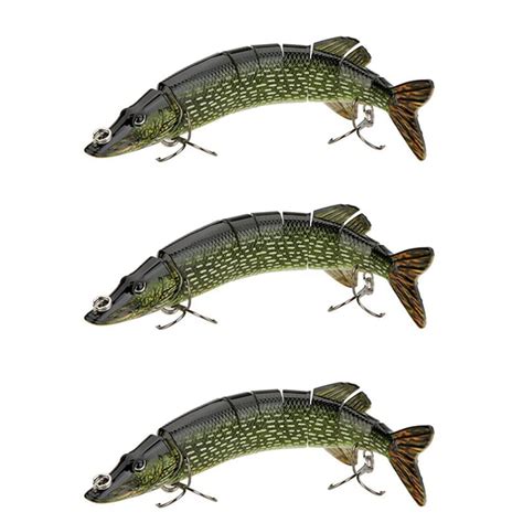 20cm ABS Lifelike Multi Jointed 8 Segement Pike Muskie Fishing Lures