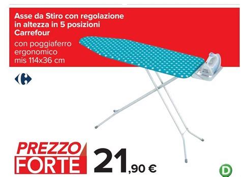 Asse Da Stiro Con Regolazione In Altezza In 5 Posizioni Carrefour