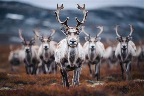 Premium Photo | Caribou Herd in the Tundra