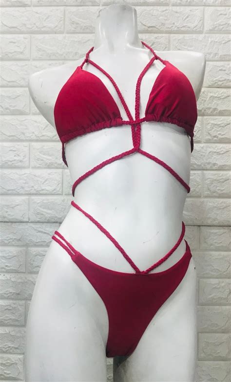 Bikini Unido Por Tiras Cruzadas AleAlon Cl