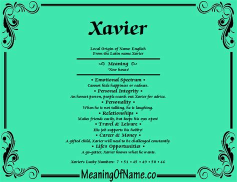 Xavier - Meaning of Name