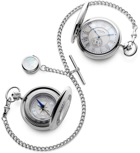 Pocket Watch Pocket Compass and Double Albert Gift Set White MOP - Dalvey