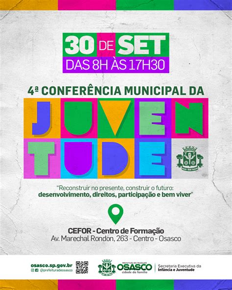 Inscrições abertas para a IV Conferência Municipal da Juventude de