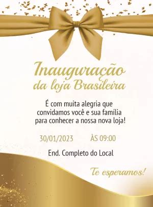 Convite Inauguração Loja Edite grátis nosso editor online