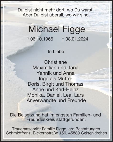 Traueranzeigen Von Michael Figge Trauer In NRW De