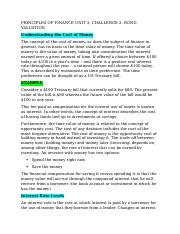 Principles Of Finance Unit Part Notes Docx Principles Of Finance