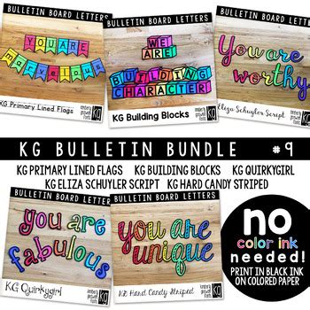 Bulletin Board Letters Bundle #9 KG Fonts by Kimberly Geswein Fonts