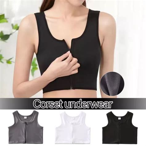 LESBIAN TOMBOY CORSET Vest Chest Binder Tank Top Underwear Short