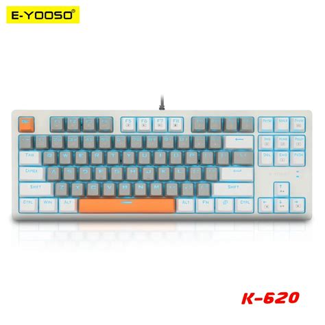 E YOOSO K620 Teclado Mec Nico USB Para Juegos Interruptor Azul 87