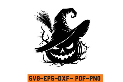 Halloween Witch Hat Pumpkin Vector File Graphic By Craftabledesign