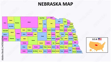 Nebraska Map. District map of Nebraska in 2020. District map of ...