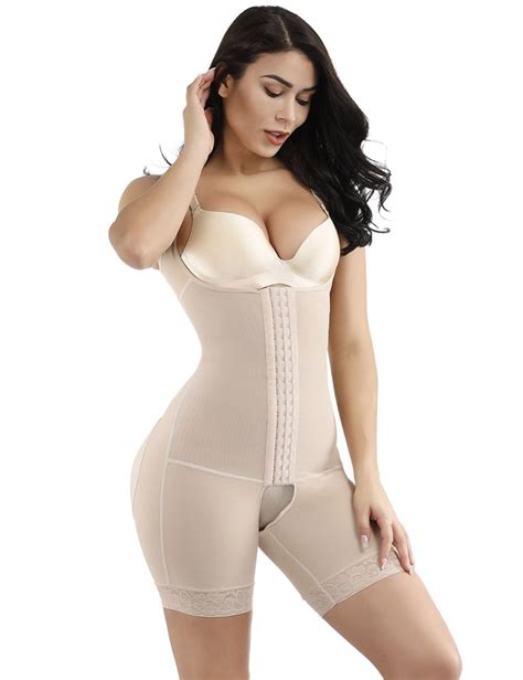 Nude Hook Open Crotch Underbust Full Body Shapewear Big Size