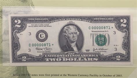 Sold Price: 2003 $2 STAR NOTE PREMIUM FEDERAL RESERVE SET - Invalid