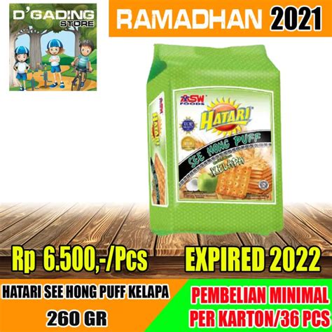 COD BISKUIT HATARI SEE HONG PUFF KELAPA 260 Gram RASA KELAPA DAN GULA