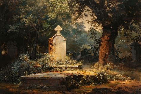 The grave painting art gravestone. | Free Photo Illustration - rawpixel