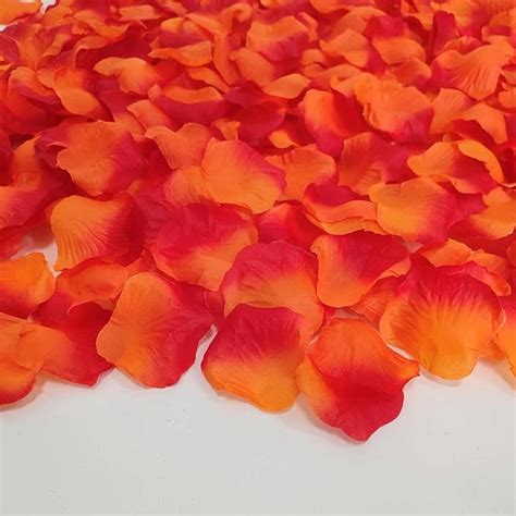 Amazon Lb Orange And Red Rose Petals For Wedding Pcs Fake