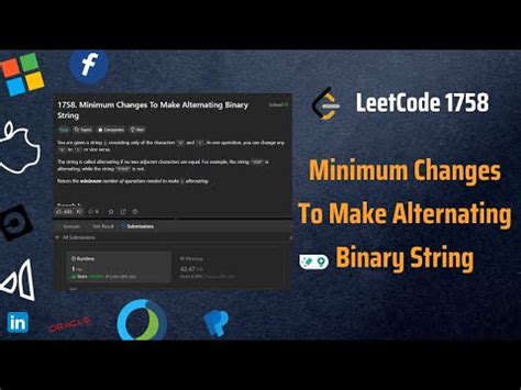 Minimum Changes To Make Alternating Binary String Leetcode