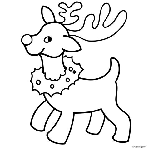 Coloriage Renne De Noel Facile Maternelle Dessin Facile Imprimer