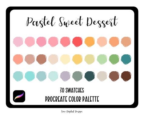 Pastel Sweet Dessert Color Palette For Procreate App IPad Etsy