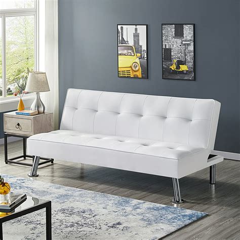 Modern White Leather Sofa Bed | Baci Living Room