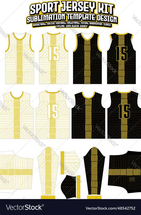 Yellow geometric jersey design sportswear layout Vector Image