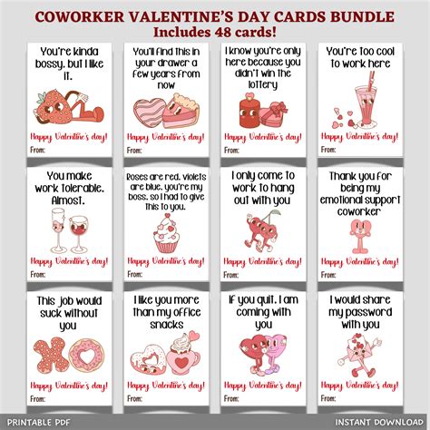 Funny Coworker Valentine's Day Retro Cards Printable, Office Party Gif