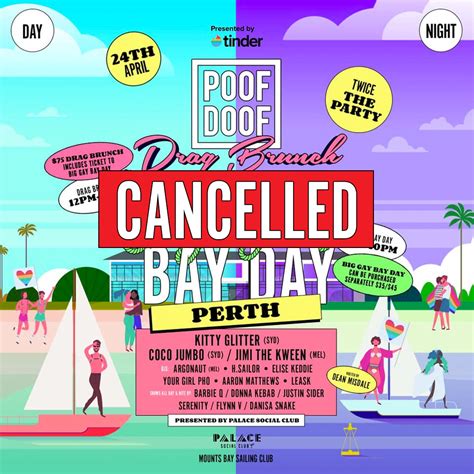 Cancelled Poof Doof Perth Drag Brunch Big Gay Bay Day Poof Doof Poof Doof