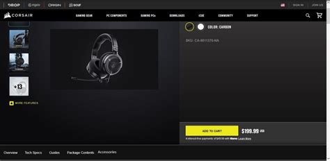 Corsair should add a accessories section option within the product page ...