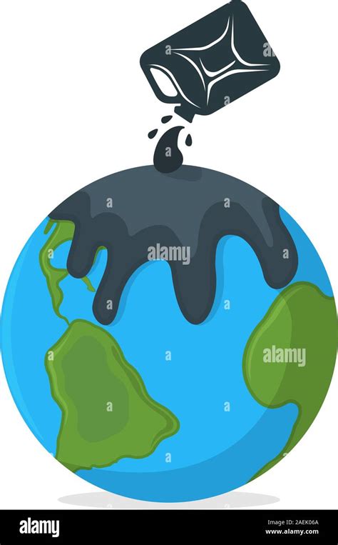 Concepto De Contaminaci N Por Petr Leo Icono Y Etiqueta La Tierra De