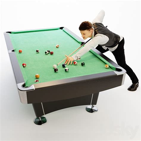 American Billiard Table Billiard Player Billiards 3d Model