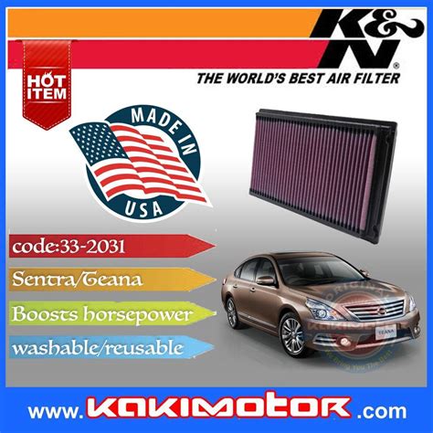 K N Air Filter Nissan Sentra Teana