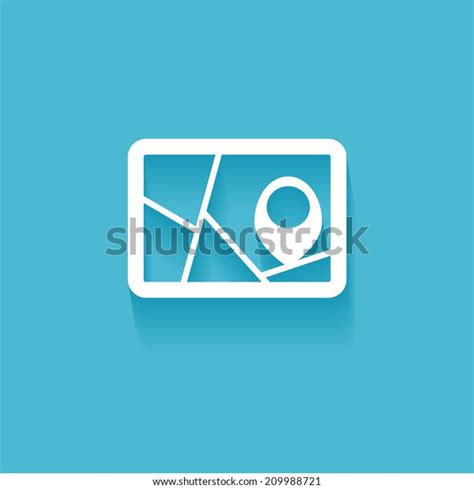 Vector White Map Marker Icon On Stock Vector Royalty Free 209988721