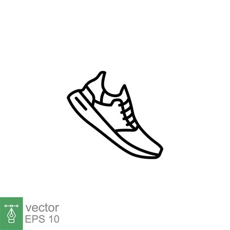 Running Shoes Line Icon Simple Outline Style Fitness And Sport Gym