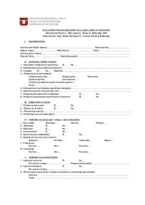 Deglución en neonatos ESCUELA DE FONOAUDIOLOGÍA INTERNADO EN