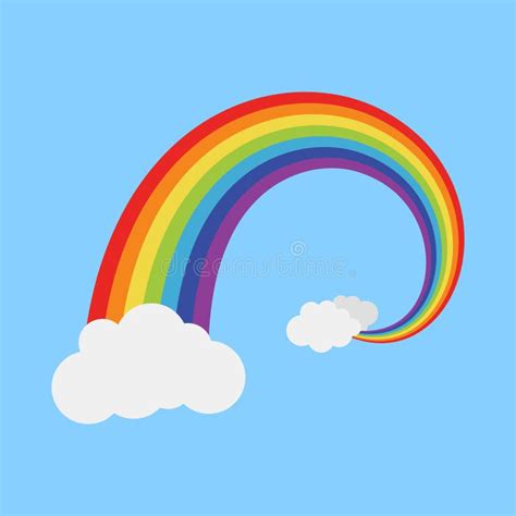 Arco Iris Con Nube Aislada En Estilo Plano Ilustraci N Del Vector