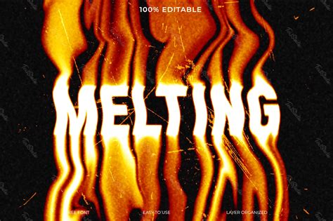 Effet De Police De Style De Texte Melting Fire Flame Feu En Fusion