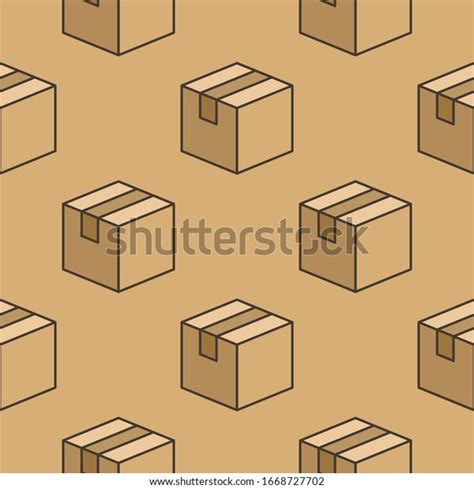 Delivery Box Background Cargo Package Seamless Stock Vector Royalty