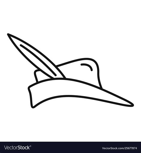 Arch Hunter Hat Icon Outline Style Royalty Free Vector Image