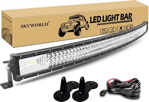 SKYWORLD 52 Zoll 675W Gebogene Triple Row 7D LED Arbeitslicht Bar Spot