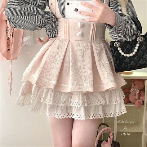 Faldas De Estilo Harajuku Lolita Para Mujer Minifaldas Con Encaje