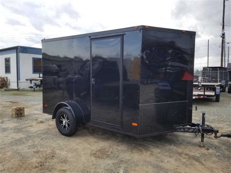 Liberty Cargo 7x10 Mcp Ramp Door Black Enclosed Cargo Trailer In Bonaire Ga Trailer Trader