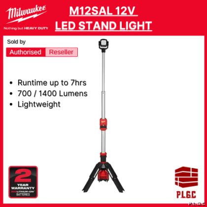 Milwaukee M12 M12SAL 12V TrueView LED Stand Area Light / Mini Tower ...