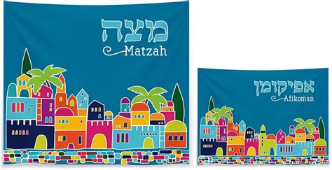 Amazon The Dreidel Company Matzah Cover Afikoman Bag Set For