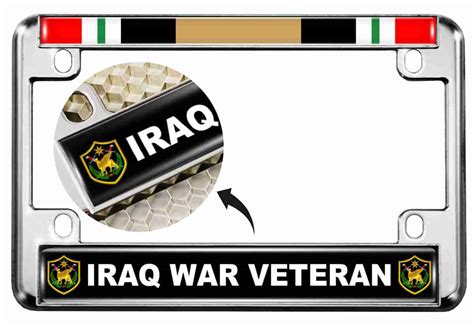 Iraq War Veteran Patriotic Motorcycle License Plate Frame Best