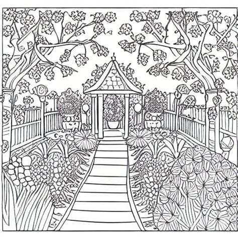 English Garden Coloring Page · Creative Fabrica