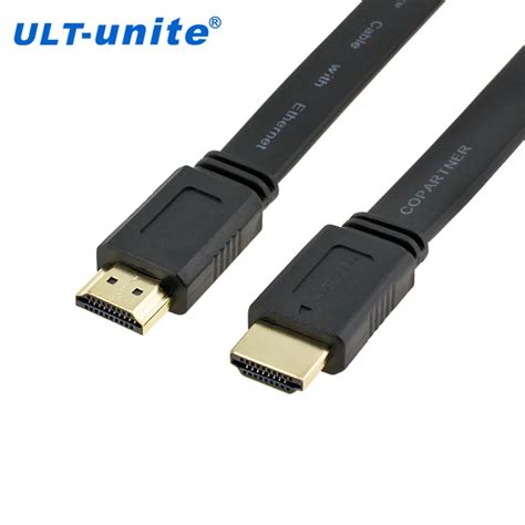 ULT Unite Gold Plated Plug Male Male HDMI Cable Flat HDMI Cable Awm